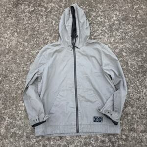 H&M Divided Workwear Jacket Hoodie Modern Mens XL Gray Full Zip Cotton Twill GUC